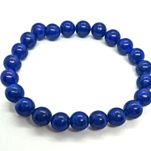 Deep Blue Beaded Elastic Bracelet by Seraphino